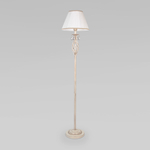 Напольный светильник с хрусталем 10073/1 белый с золотом