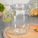 Банка стеклянная 1000мл с крышкой, с замком-зажимом