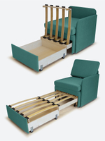 Кресло-кровать "Миник" с левым подлокотником, под правую руку, велюр Dream Mint