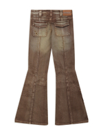 Джинсы (Regular Fit) Brown Washed  Multipocket Flare Jeans