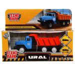 Модель ин. мет. "Урал 4320 самосвал" 12см, открыв. багаж., синий, коробка 2003C092-R (Технопарк)