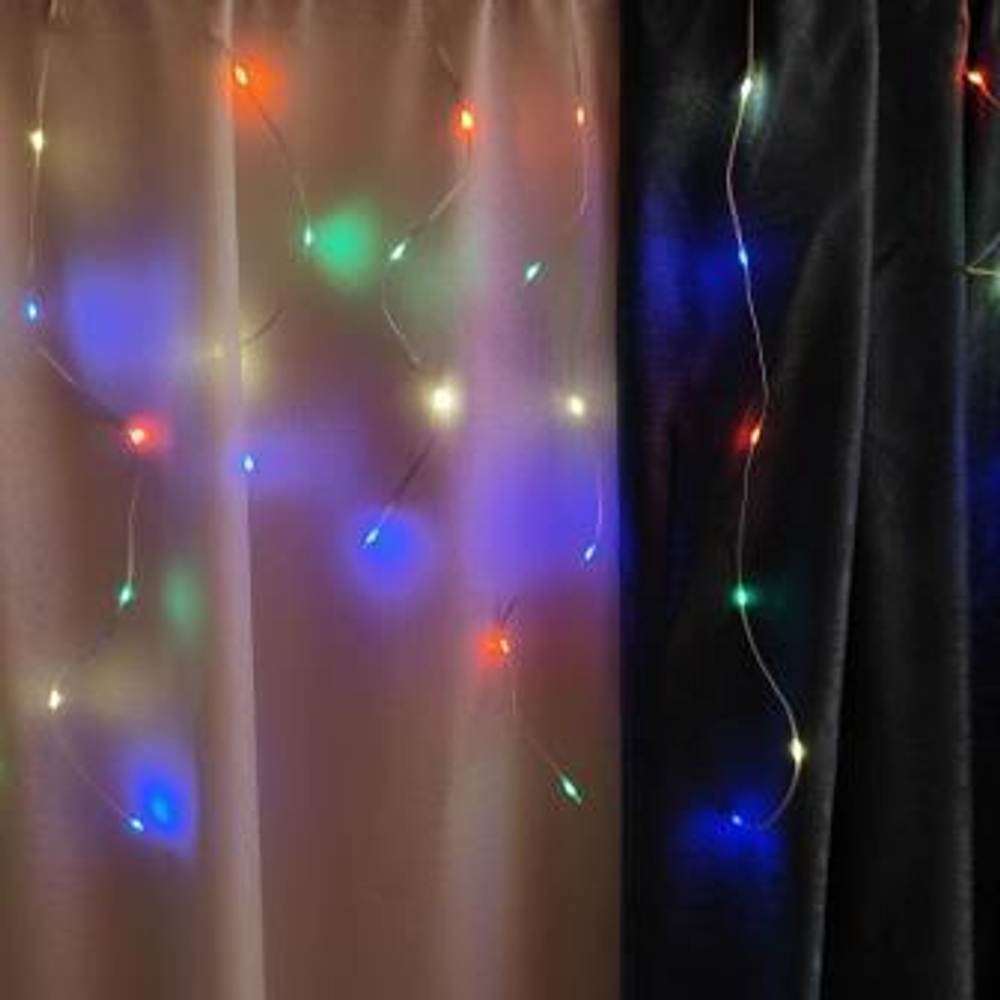 Гирлянда-штора разноцветная 100Led 4MX(40CM+60CM )    NP-1247