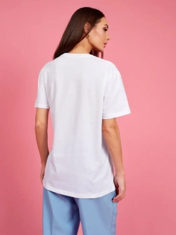 Футболка белая женская оверсайз принт калифорния