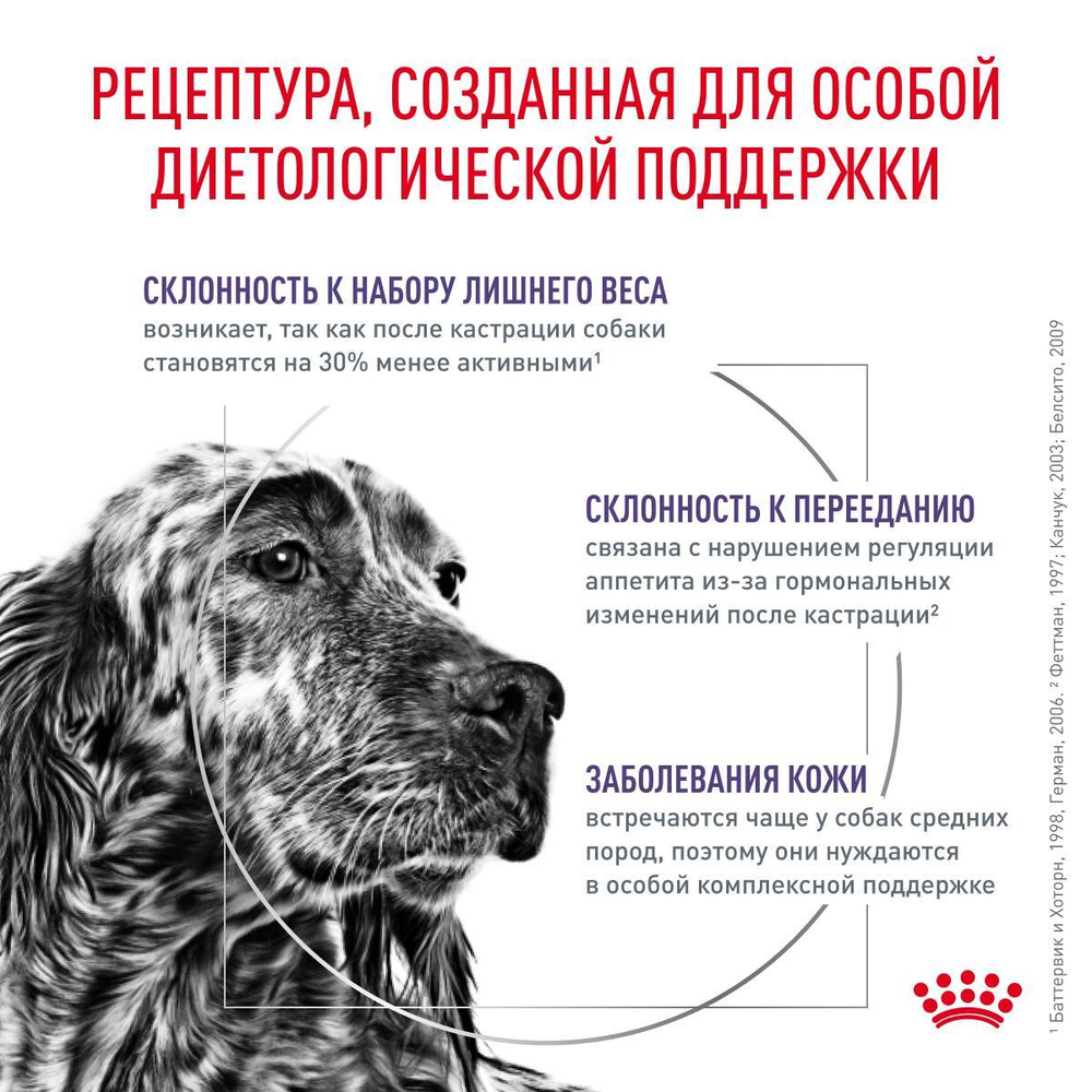 Royal Canin Neutered Adult Medium Dogs Корм сухой для взрослых стерилизованных собак среднего размера (от 11 до 25 кг) 9 кг
