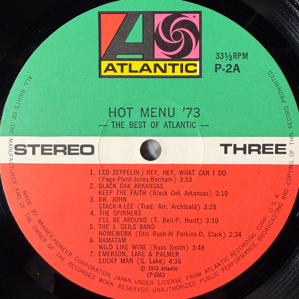 Сборник Hot Menu '73 -The Best Of Warner/Reprise/Atlantic 2LP (Япония 1973г.)