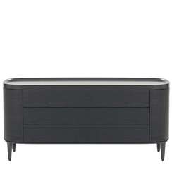 Комод с 3 ящиками Gentleman, 150х69 см, черный шпон дуба