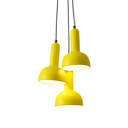 Pendant design lamp  TORCH S2 by Sylvain Willenz (Yellow,  3 lampshade )
