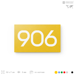 Номер на дверь 906, табличка на дверь для офиса, квартиры, кабинета, аудитории, склада, желтая 120х70 мм, Айдентика Технолоджи