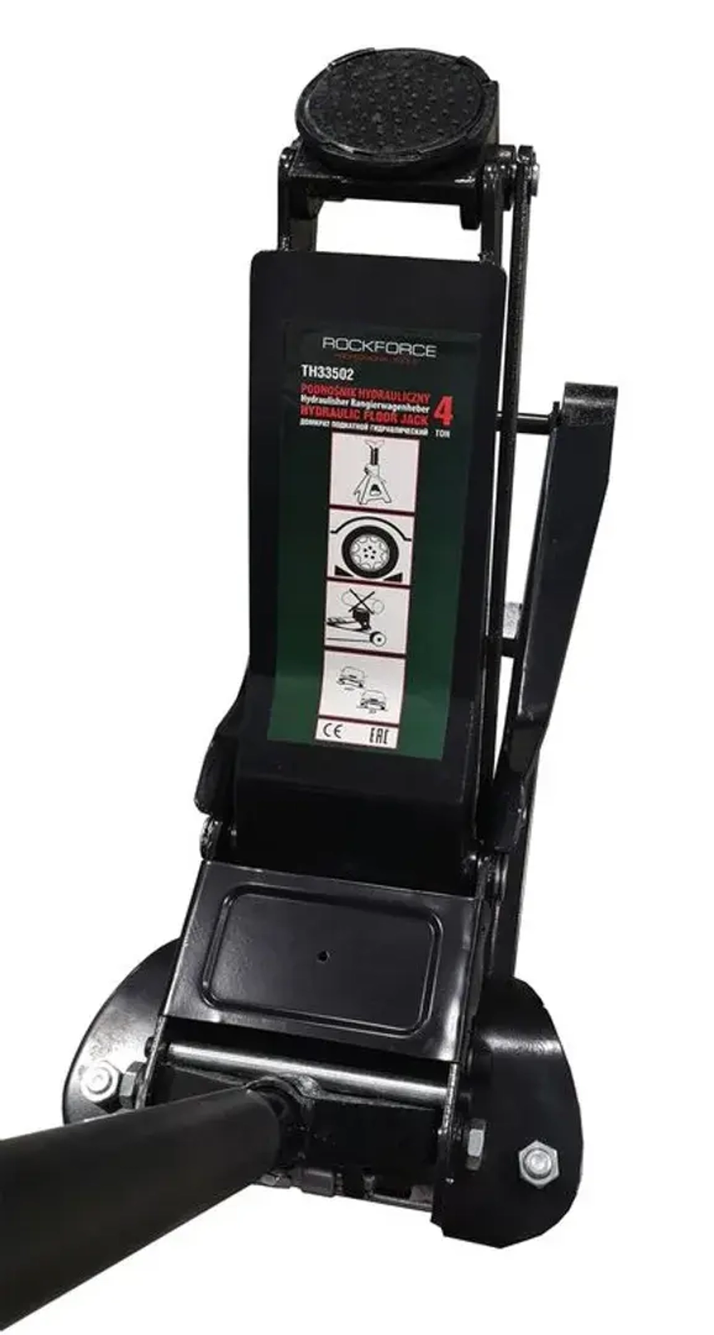 Домкрат подкатной гидравлический двухпоршневой 4т (h min 95мм, h max 560мм) RockForce##Rock FORCE RF-TH33502(RF83502)