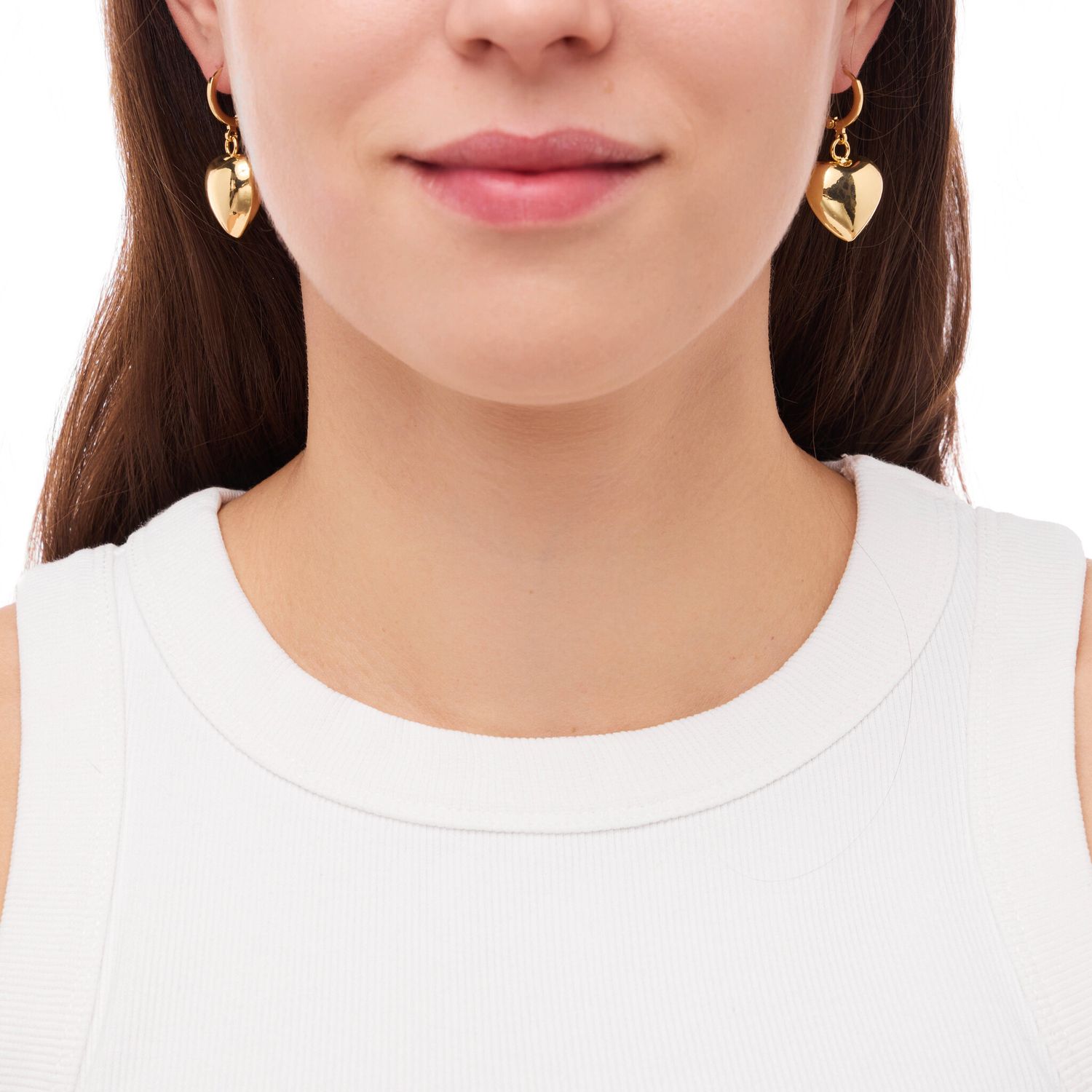 Серьги Puffy Gold Heart Earrings