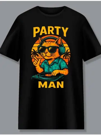 Футболка кот диджей