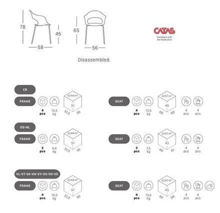 Кресло пластиковое Scab Design Lady B, тортора, терракотовый