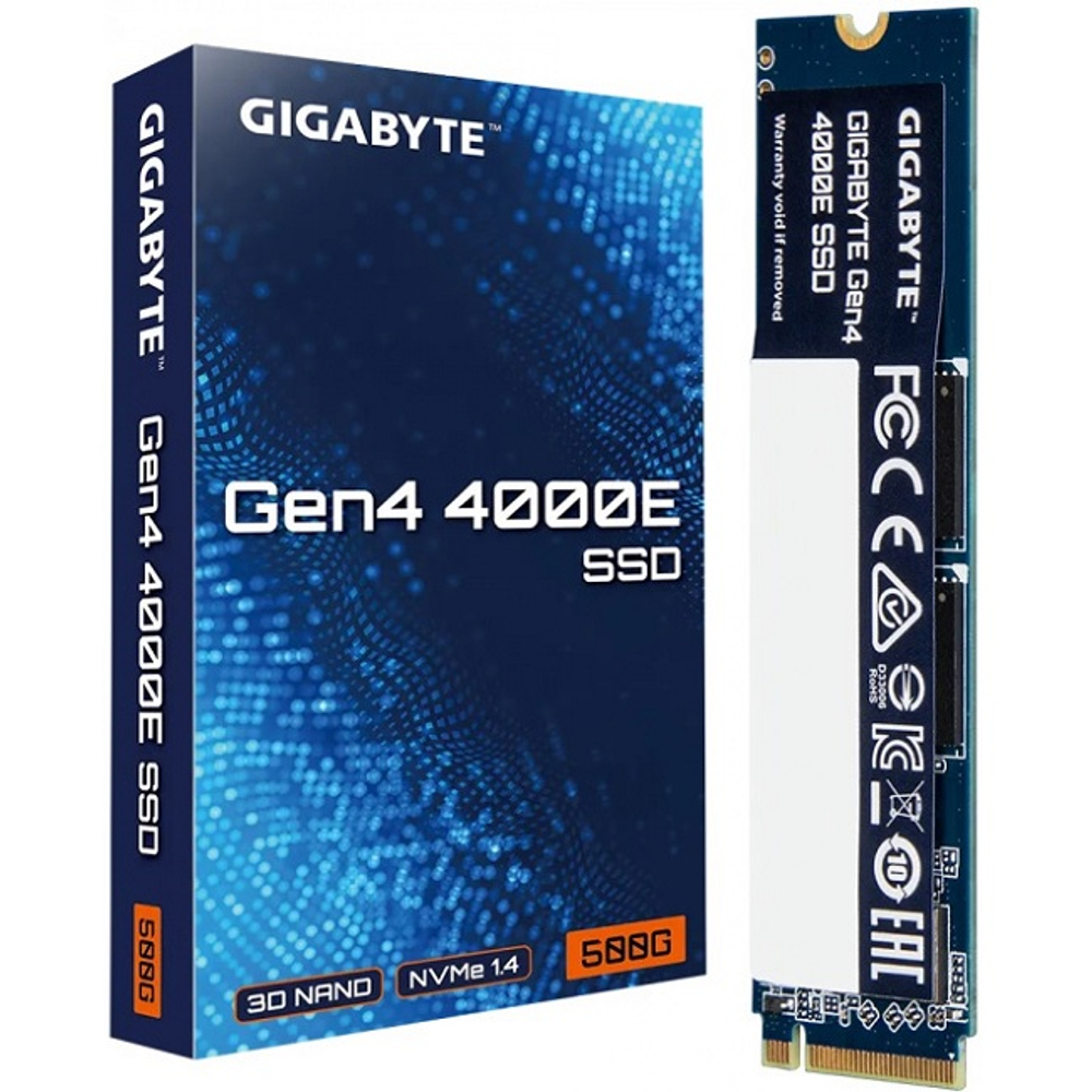 Жесткий диск SSD M.2 512Gb GIGABYTE Gen4 4000E, 3600/3000MBs, 240000 IOPS, TLC 3D NAND, 2280, PCI-E3.0x4 (G440E500G)