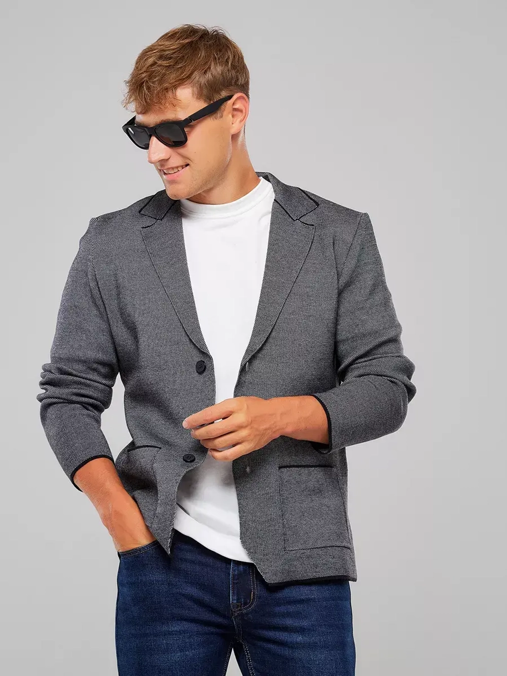 Пиджак вязаный