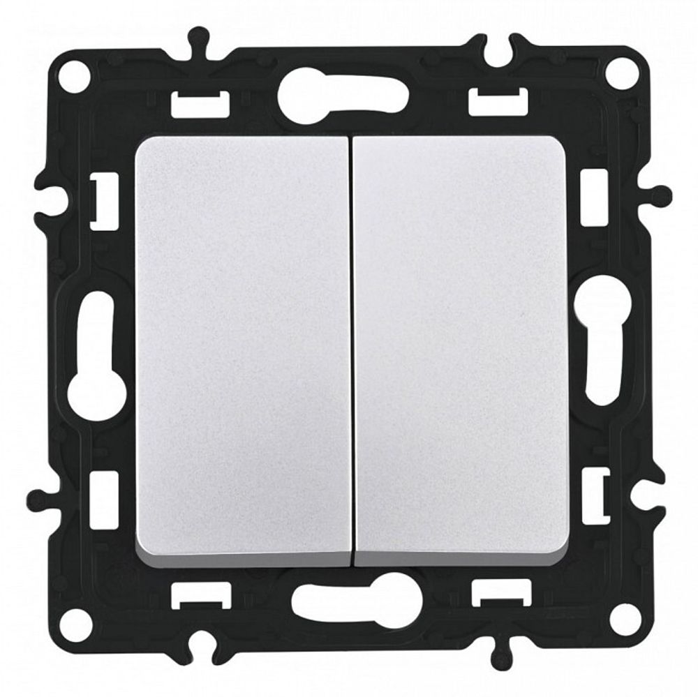 Выключатель двухклавишный без рамки Arte Milano 217 217.30-2.silver