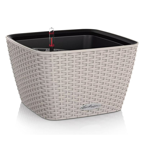 Кашпо Lechuza "Bacino Cottage Complete sand brown" (пластик), 30x30xH18 см