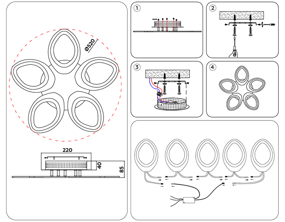 Ambrella Потолочный светодиодный светильник с пультом Original FA4492