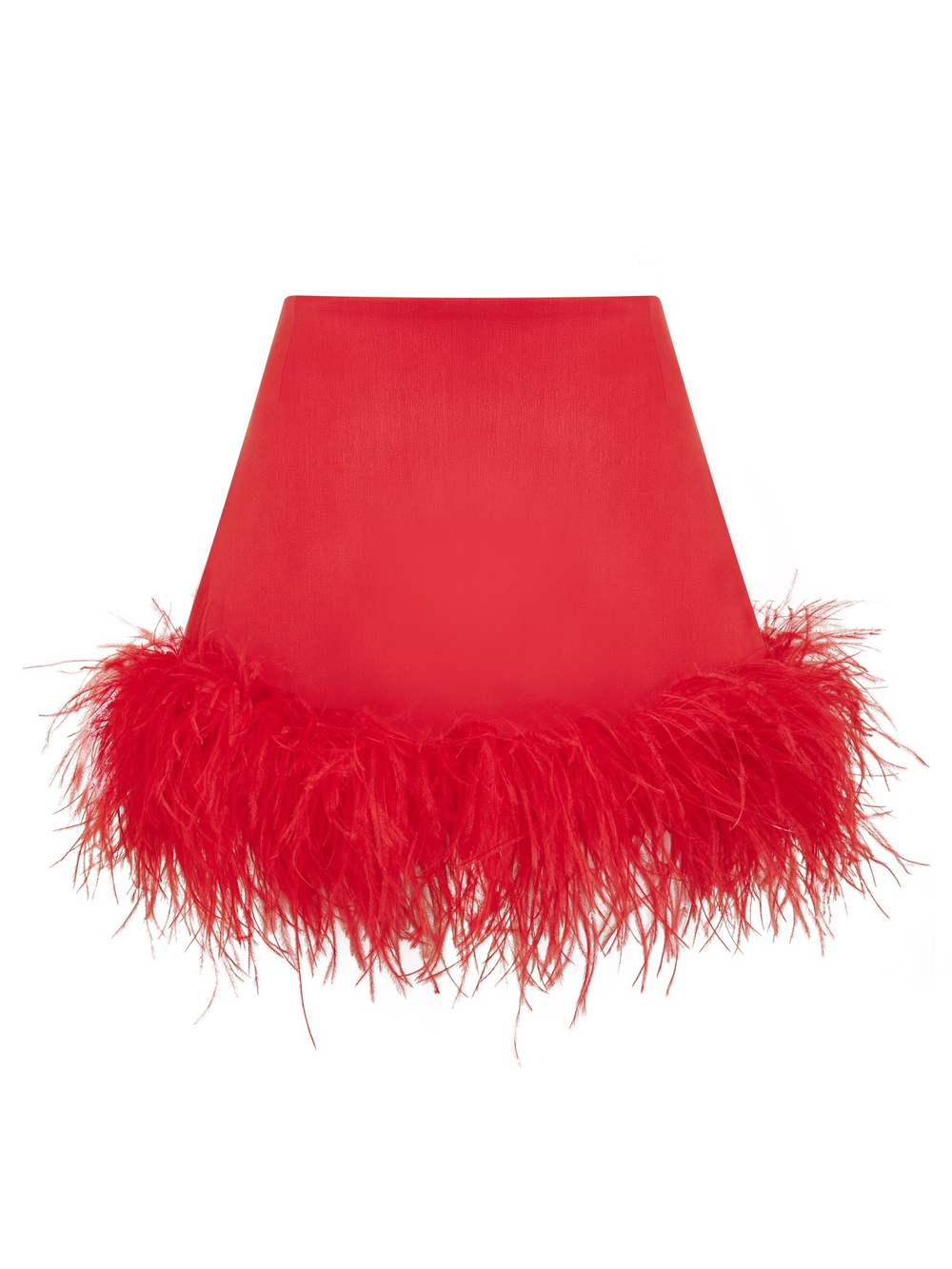 Юбка Love мини с перьями, красный