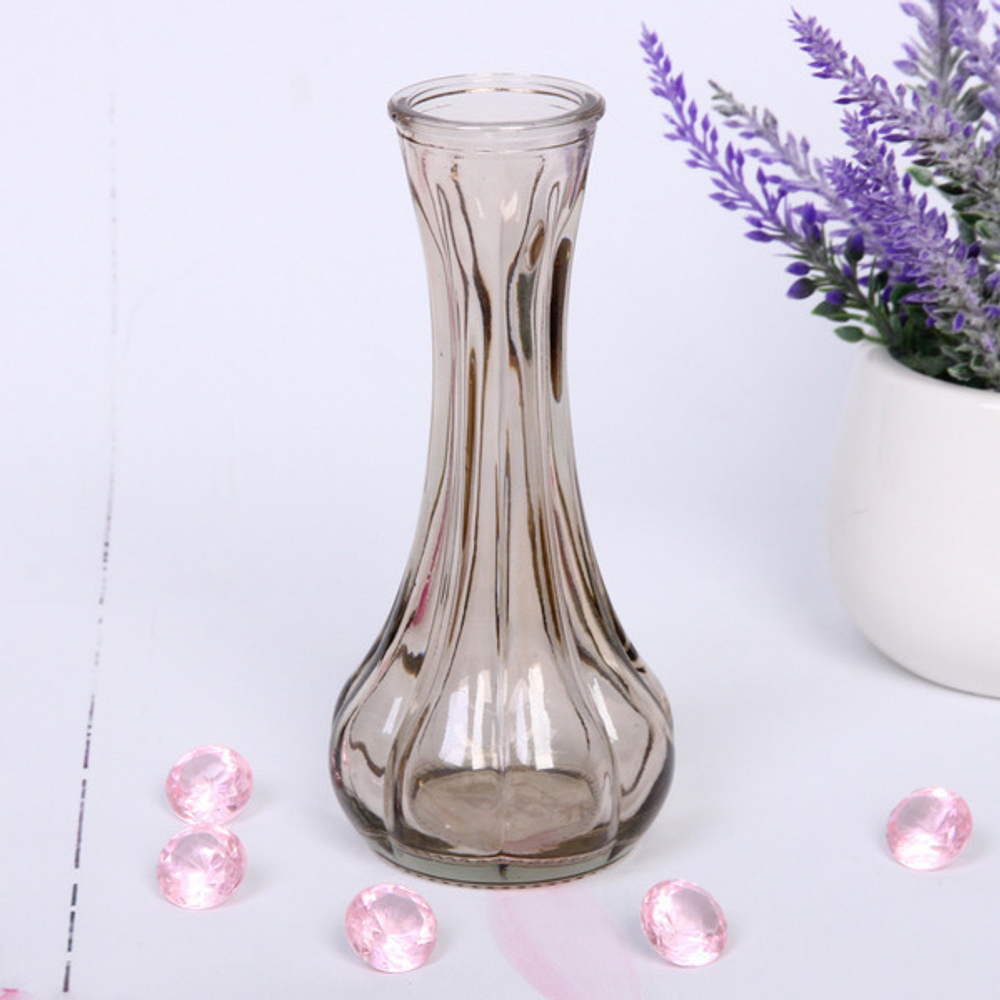 Ваза стеклянная «Муза» 4*16см медовая