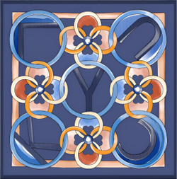 Платок двойной печати 88x88 см AV-HA33701