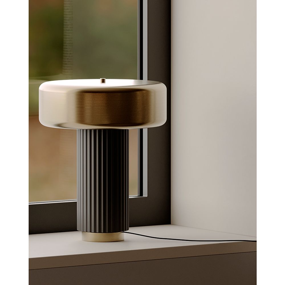 Лампа настольная Stone, Ø27х35 см, черная/золотистая