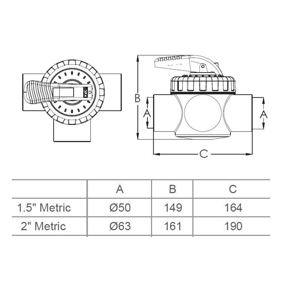Кран Aquaviva V40-3 (E) трех позиционный 50 мм.
