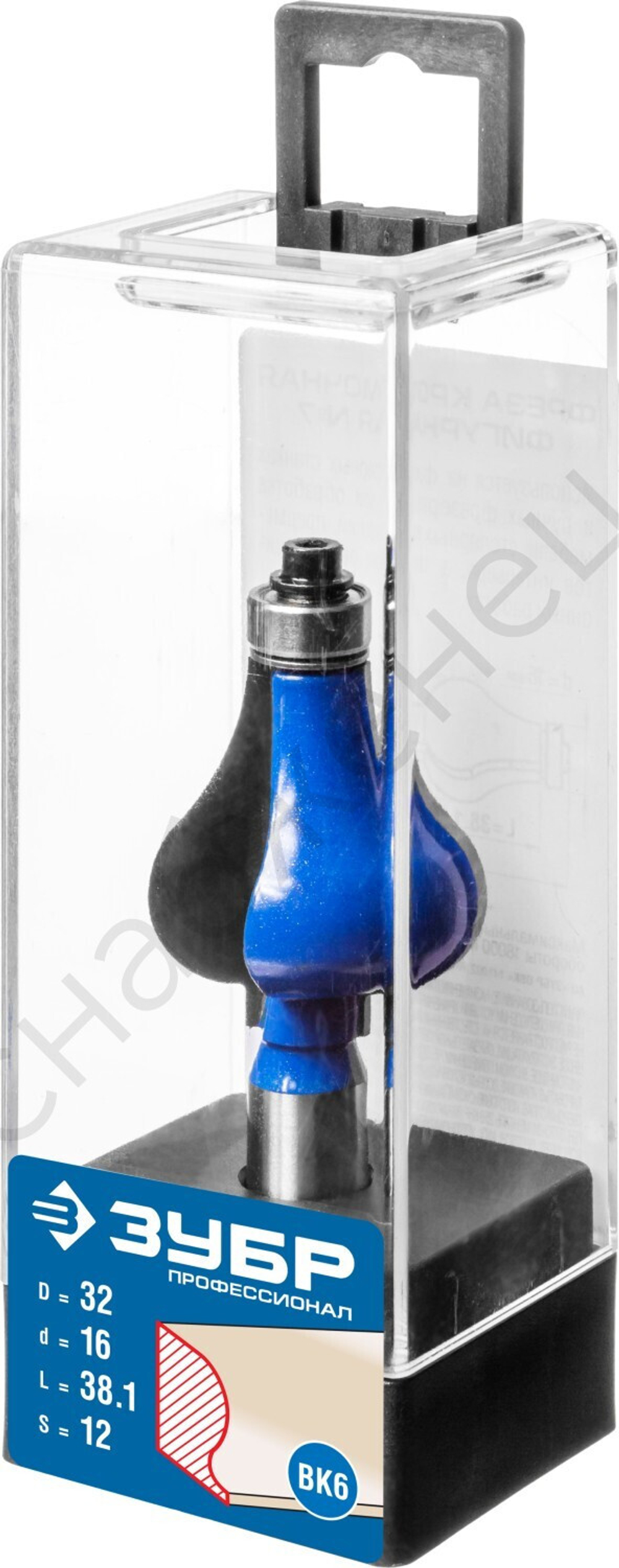 ЗУБР 32x38мм, хвостовик 12мм, фреза кромочная фигурная №7