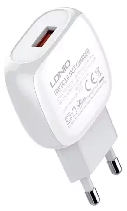 СЗУ 18W с кабелем lightning 1USB-A QG A1306Q LDNIO