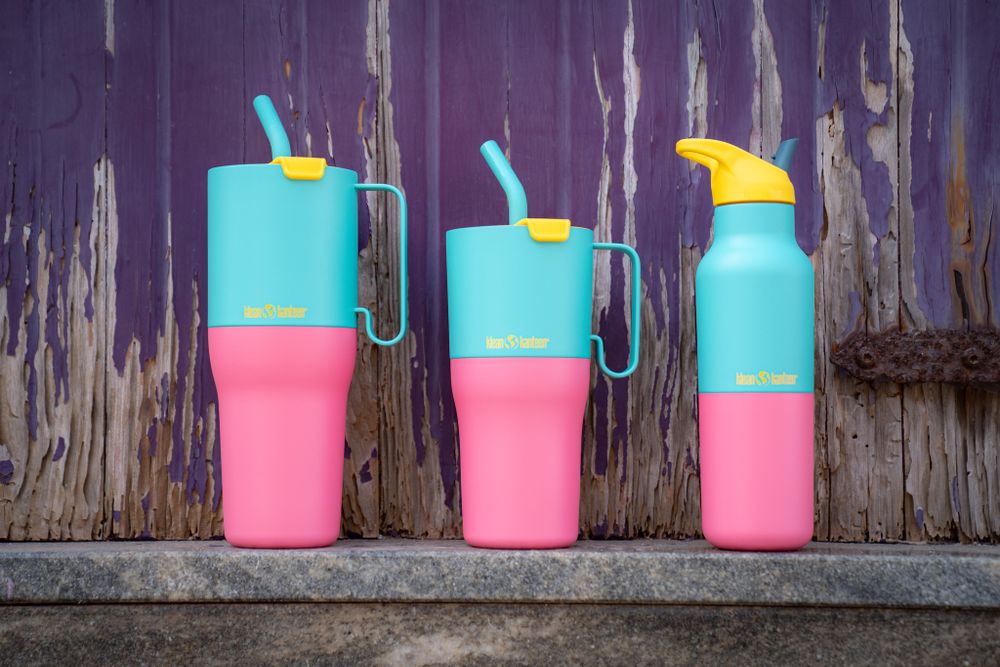 Термобутылка Klean Kanteen Rise Vac Classic Flip Sport 16oz (473 мл) Turquoise Kaleidoscope