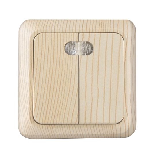 Выключатель UNIVersal Олимп СОСНА 2кл. с подсв. о/п 10A 250В