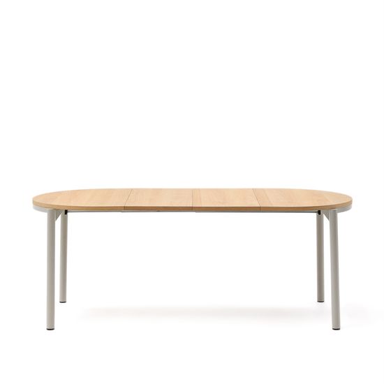 Montuiri круглый раздвижной стол из дубового шпона и белой стали Испания 