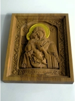 Освященная Владимирская икона Божией Матери из дуба малая