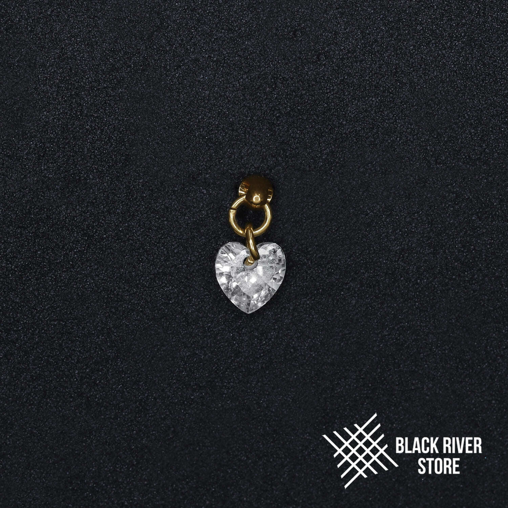 Pendant Heart Crystal PVD Yellow