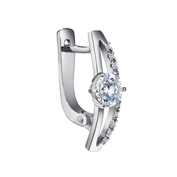 Серебряные серьги с фианитами 925 прoбы