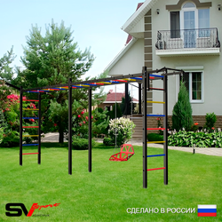 Уличная шведская стенка Sv Sport рукоход х 2 У53711 (Турник/Со спинкой/Кронш бокс)