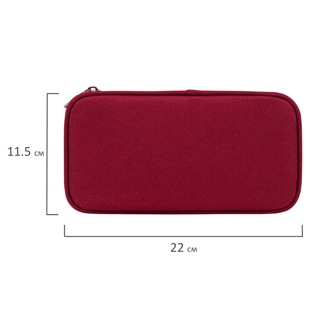 Пенал-косметичка BRAUBERG 1 отделение органайзер полиэстер 22x11 5x6 см винный