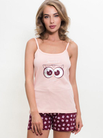 Женская пижама с совой на груди (Размер: M) (Цвет: бирюзовый)