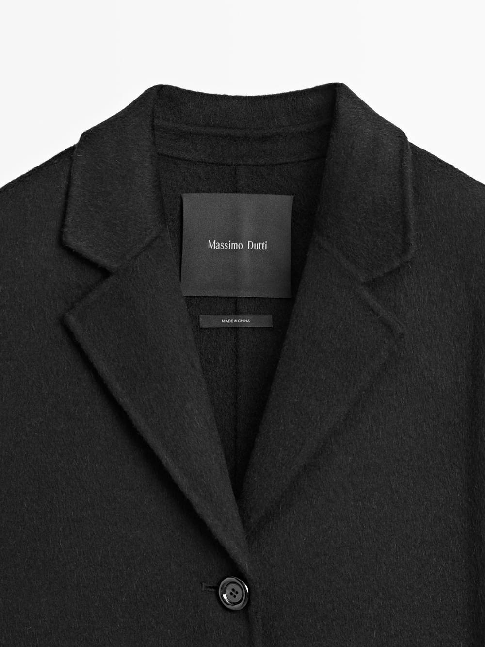 Massimo Dutti Длинное пальто из смесовой шерсти, черный