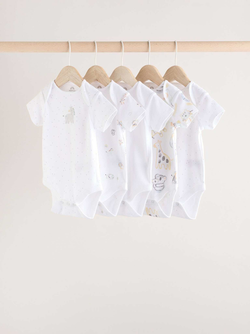 Боди с коротким рукавом для малышей Next E57-522, 5 шт., Белый
