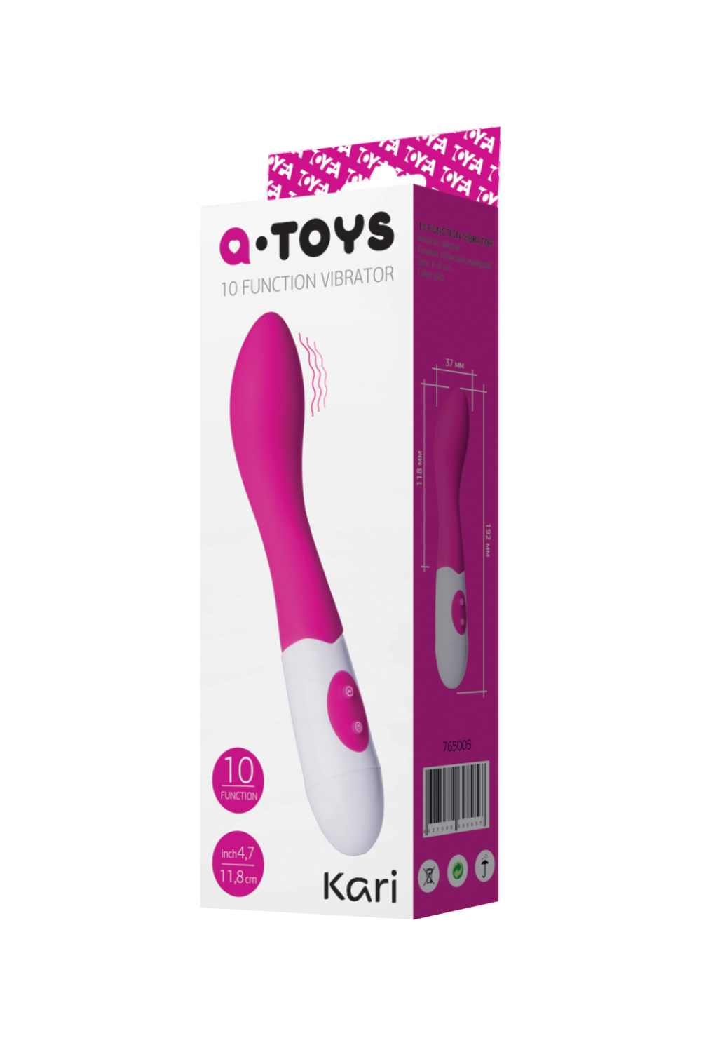Стимулятор точки G A-Toys by TOYFA Kari, силикон, розовый, 19,2 см