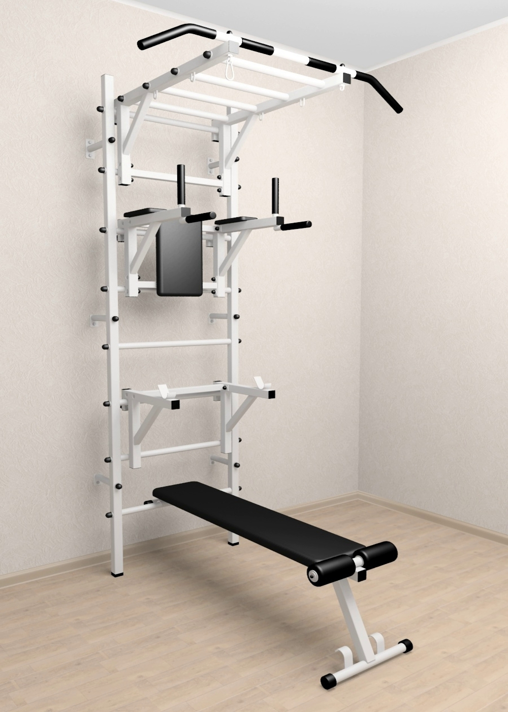 Шведская стенка Sv Sport 526 (Турник рукоход/Брусья/Стойка/Скамья)