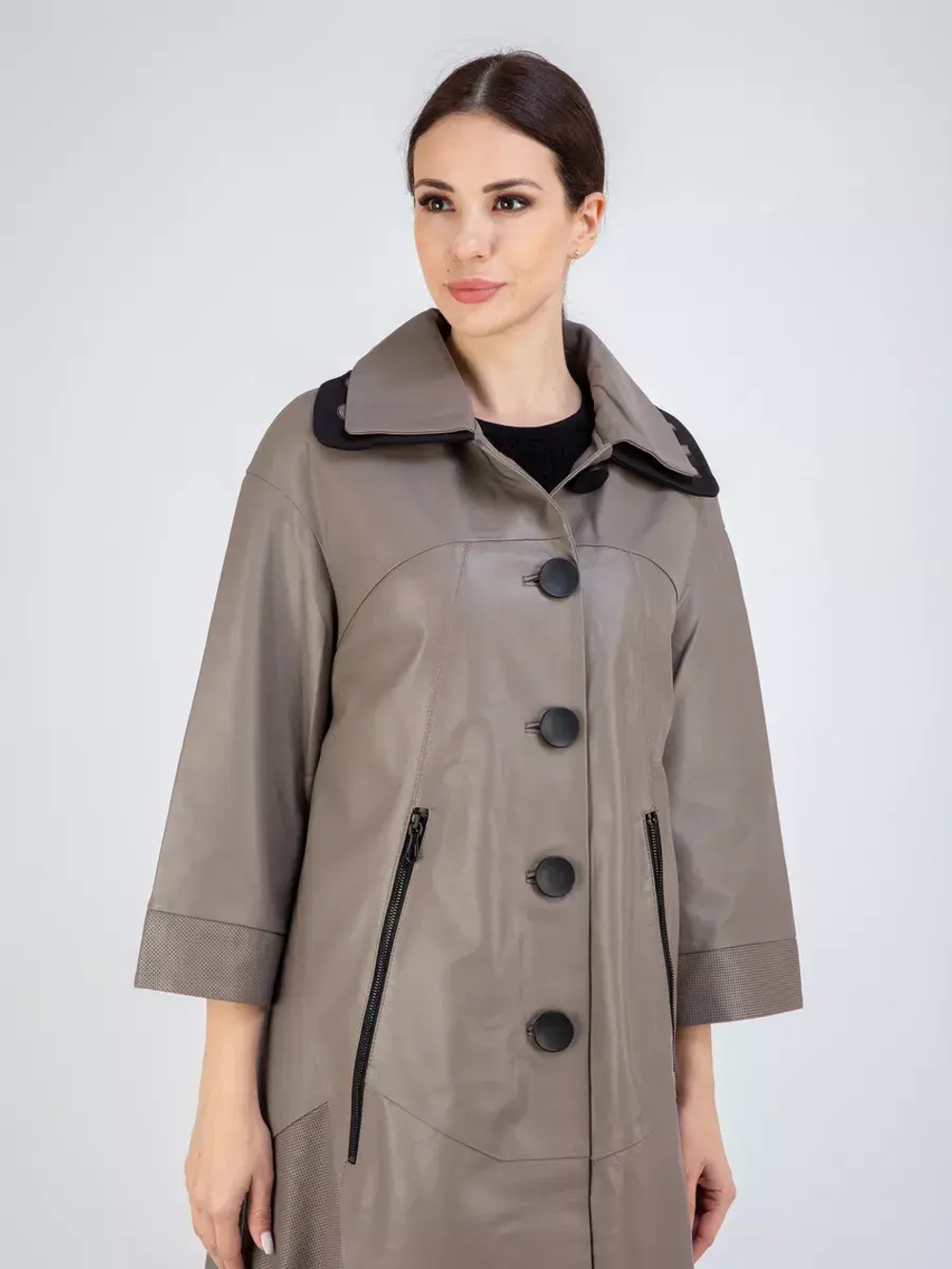 Плащ кожаный натуральный