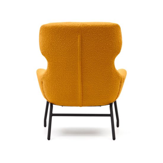 Belina Кресло из горчичной ткани букле и стали с черной отделкой Испания LA Forma