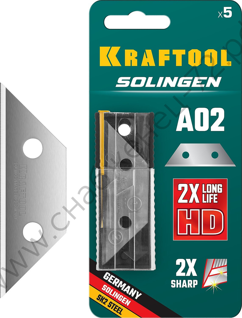 KRAFTOOL Solingen А02, 5 шт, трапециевидные лезвия (09627-S5)