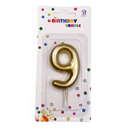 Свеча д/торта 6см Цифра 9