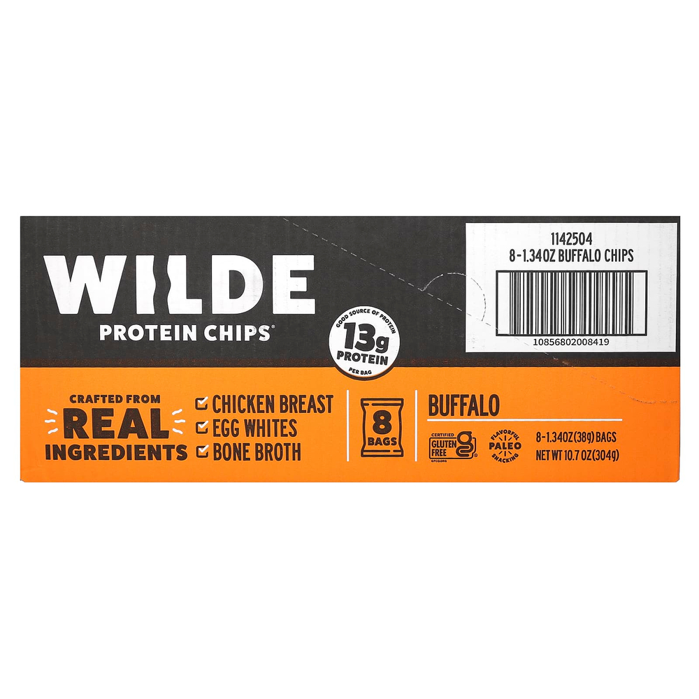 Wilde Brands, Protein Chips®, баффало, 8 пакетиков по 38 г (1,34 унции)
