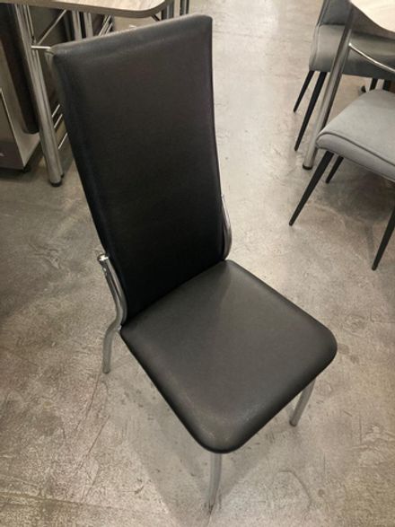 Стул Оскар каркас квадрат хром Основание экокожа черный