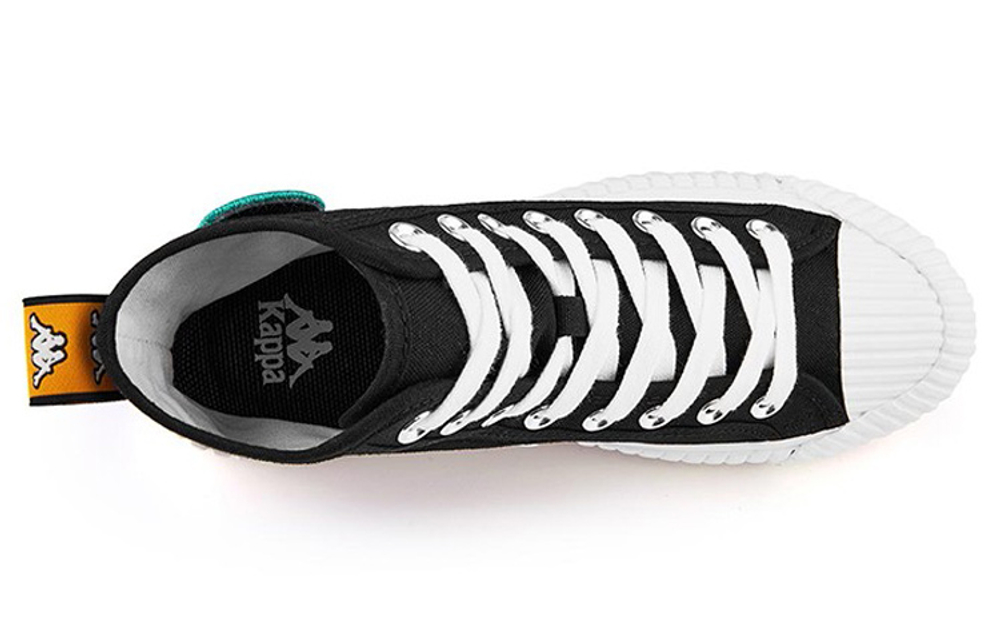 Kappa Slip Resistant Abrasion Resistant High top Canvas Shoes Unisex Black