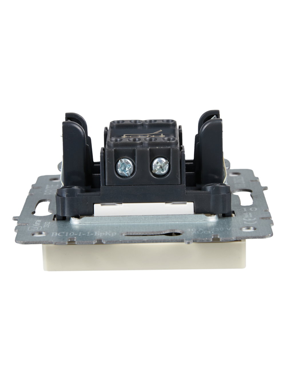 BRITE Выключатель 1-клавишный с индикацией 10А ВС10-1-1-БрКр бежевый IEK