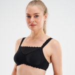 Бюстгальтер ортопедический после мастэктомии с манишкой Amoena Dana без косточек, черный, 85AA